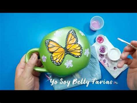 Mariposa Monarca Taza Decorada Con Pasta Flexible Youtube