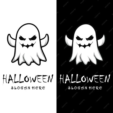 Logotipo De Halloween Con Plantilla Slogan Vector Premium