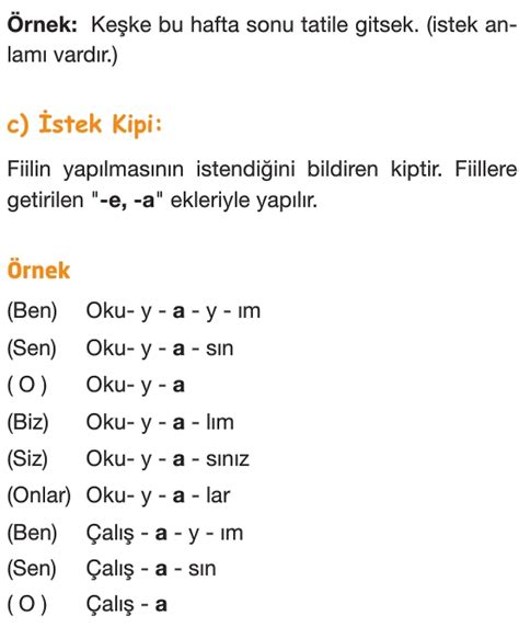 Fiilde Kip Ve Ki I S N F T Rk E Z Ml Sorular Konu Anlat M Rnekler