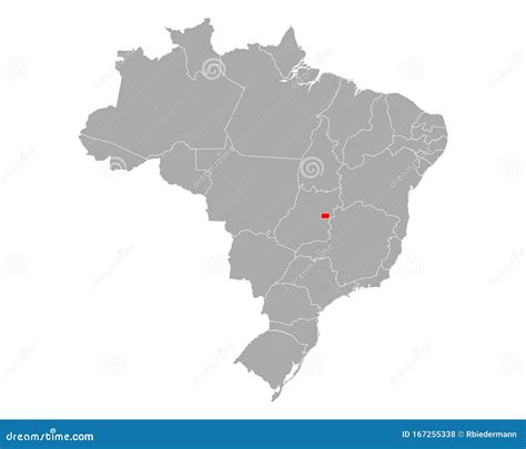 Map Of Distrito Federal Do Brasil In Brazil Stock Vector Illustration