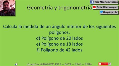 Calcula La Medida De Un Ngulo Interior De Los Siguientes Pol Gonos D