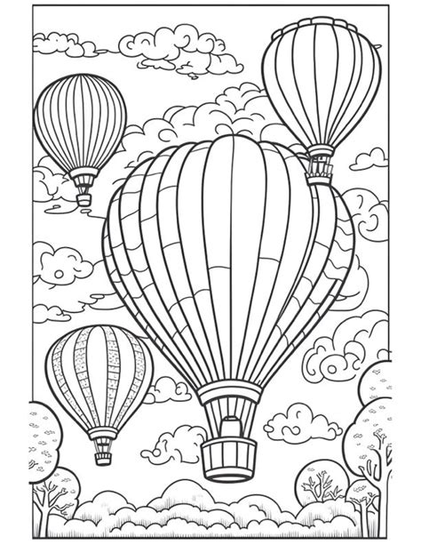 Hot Air Balloon Coloring Pages Hot Air Balloon Craft Coloring