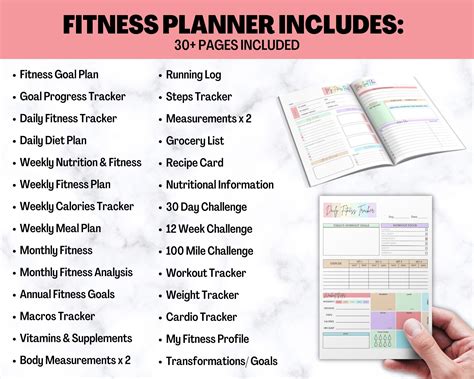 Fitness Planner Bundle Printable Weight Loss Tracker Workout Etsy