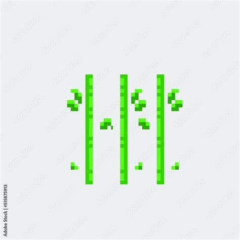 Bamboo Tree In Pixel Art Style Stock Vector Pixel Art Art Style