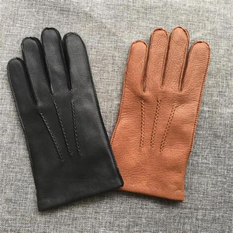 Aliexpress Buy 2018 Men Deerskin Gloves Wrist Solid Genuine