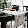 Amazon Marble Table Runner Cotton Linen Long Inche White Gray