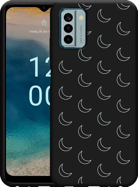 Cazy Hoesje Zwart Geschikt Voor Nokia G22 Maanpatroon II Bol