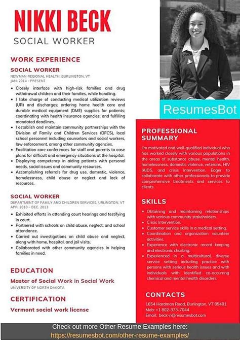 Social Worker Resume Samples And Tips Pdfdoc Examples Rb