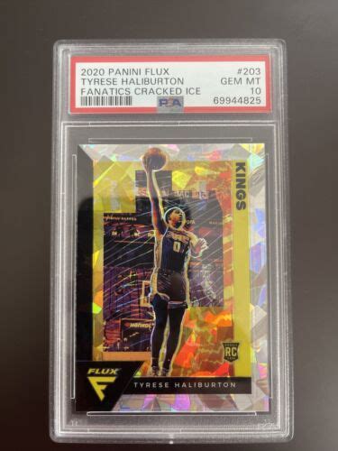 2020 Panini Flux Tyrese Haliburton Fanatics Cracked Ice Rookie Rc PSA