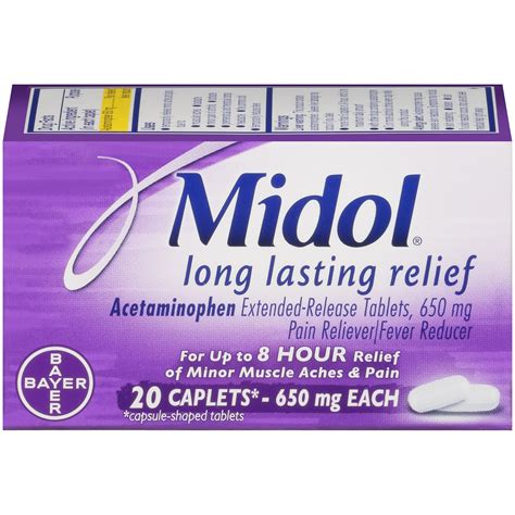Midol Long Lasting Relief, For relief of Menstrual Pain, Caplets, 20ct ... 