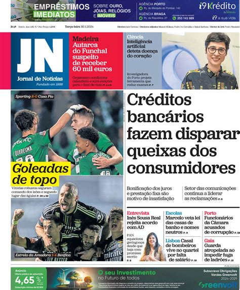 Capa Jornal De Not Cias Janeiro Capasjornais Pt