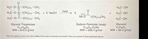 Solved Glyceryl TripalmitateC51H98O6MW 810 0gmolSodium Chegg