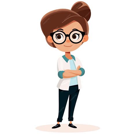 Premium Vector A Cartoon Character Of A Girl Wearing Glasses And A Shirt With The Word Im A