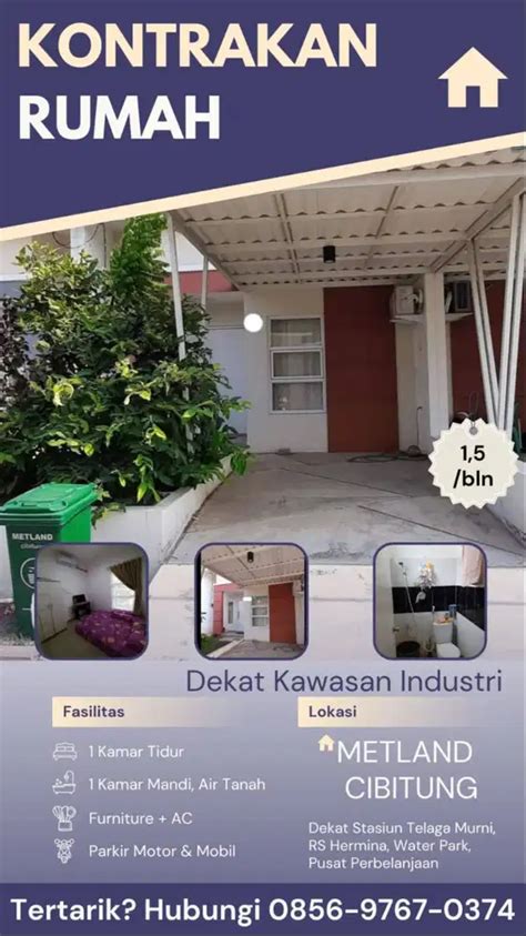 DiKontrakan Bulanan Tahunan Metland Cibitung Disewakan Rumah