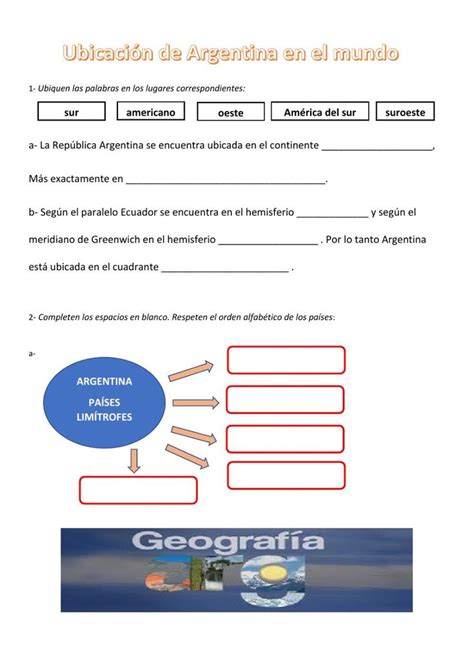 Geografía Argentina worksheet