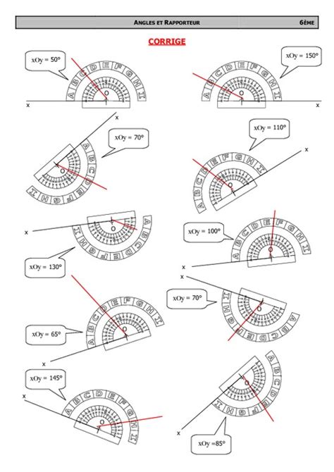 Angles Me Exercices Correction Coll Ge Math Matiques