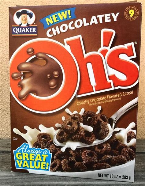 Quaker Chocolately Oh S Cereal Cereal Packaging Cereal Recipes Granola Cereal