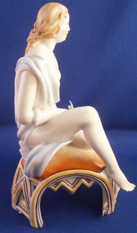 Antique Augarten Porcelain Nude Lady Figurine Figure Porzellan Figur