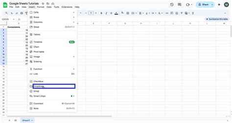 how to add dropdown in google spreadsheet