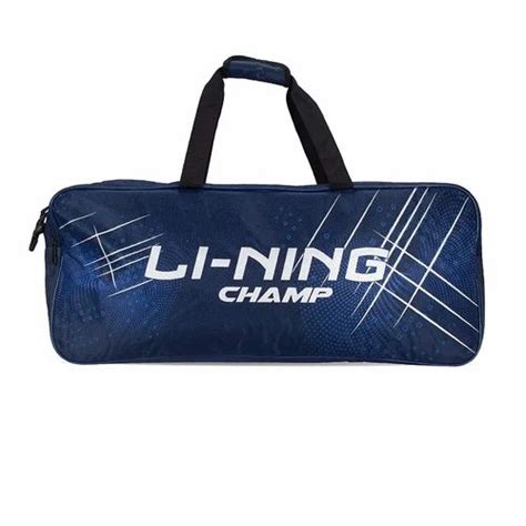 Navy Blue Printed Li Ning Champ Abdp Polyester Badminton Kit Bag