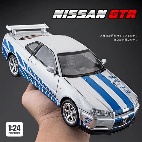 1 24 Nissan Skyline GTR R34 H Zl Ve Fkeli Ala M Araba Modeli Ses I