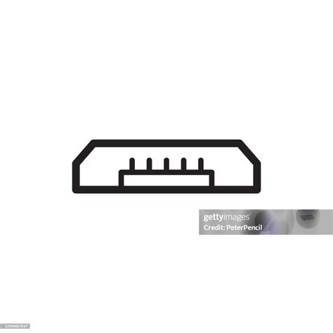 Usb Micro B Cable Connector Pinout Vector Icon Drawing Illustration ...