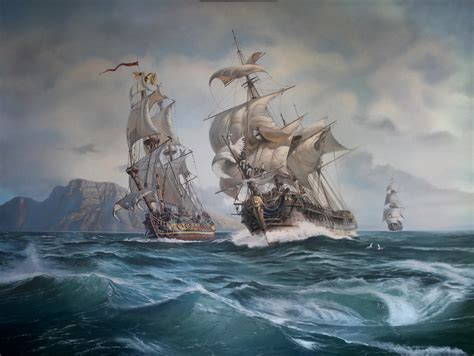 history, sea, battle, military, artwork, ship, sailing ship HD Wallpaper