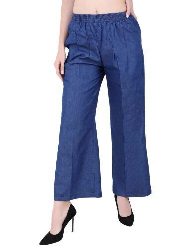 Party Wear Blue Ladies Cotton Denim Plazzo for Women at Rs 300/piece in ...