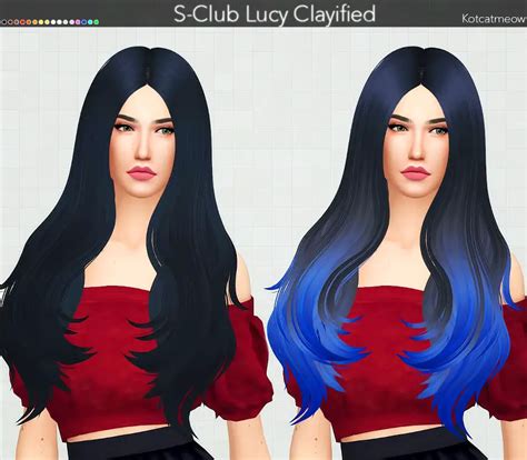 Kot Cat S Club`s Lucy Hair Clayified Sims 4 Hairs