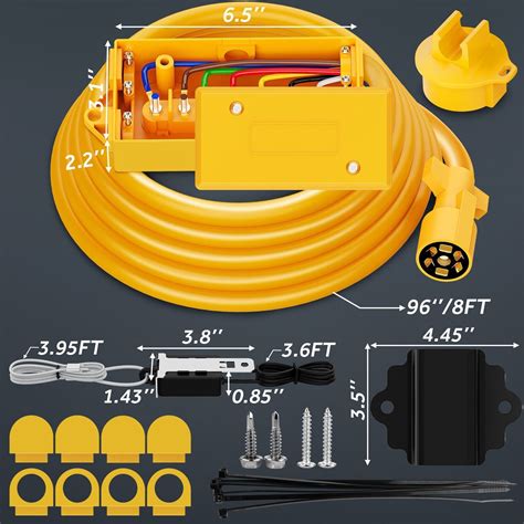 Mictuning Heavy Duty 7 Way Plug Inline Trailer Cord With 7 Gang Junction Box Ebay