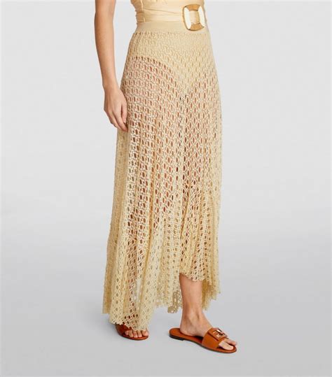 Womens PatBO Nude Netted Monstera Beach Skirt Harrods UK