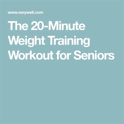 This Weight Training Workout for Seniors Can Help You Keep Active ...