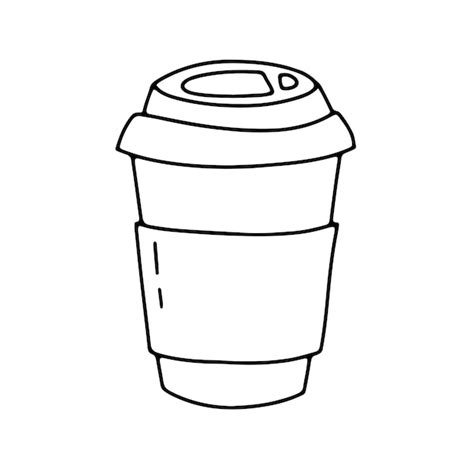 Premium Vector Doodle Take Away Coffee Cup Vector Illustration