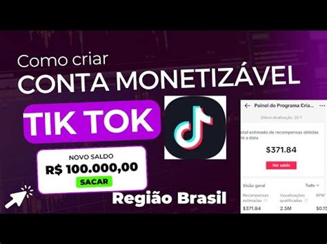 Como Criar Conta No Tiktok Que Monetiza Youtube