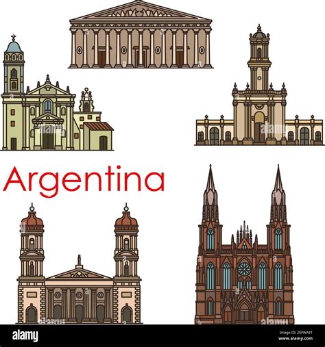 Monumentos arquitectónicos de Argentina e iconos de líneas de