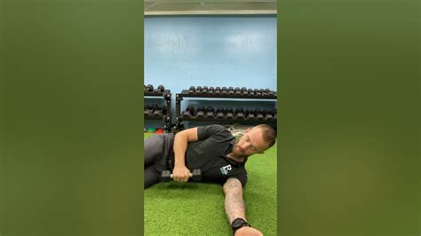 Side Lying Dumbbell Shoulder External Rotation Youtube