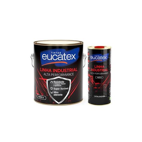 Tinta Epóxi Pu Kit Eucatex Catalizador Cinza Escuro Hidráulica Tropeiro