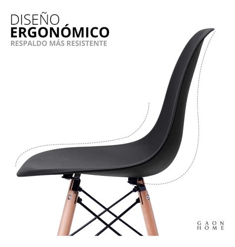 Set De Sillas Eames Gaon Minimalistas Varios Colores Env O Gratis