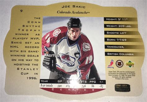 Spx Gold Joe Sakic Colorado Avalanche Upper Deck Nhl Hockey