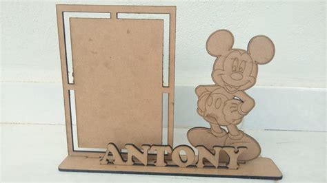 Porta Retrato Mickey Nome Em Mdf Elo Produtos Especiais