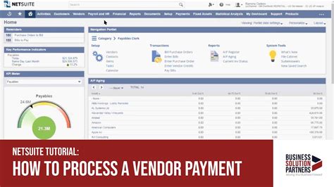 Netsuite Tutorial How To Process A Vendor Payment Youtube