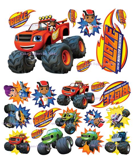 Buy 22pc Edible PRECUT Icing Blaze The Monster Machines Cake