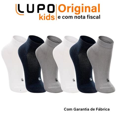 Kit 6 Pares de Meias Infantil Cano Curto Algodão Lupo Meia