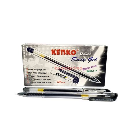 Jual KENKO PULPEN GEL EASY GEL HITAM BIRU MERAH 0 5MM PER LUSIN ISI