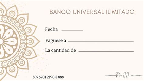 Cheque De La Abundancia Pam 11 11 Pensamientos De Exito Cheque