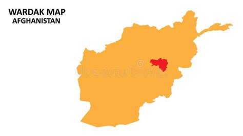 Wardak State and Regions Map Highlighted on Afghanistan Map Stock ...