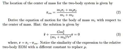 Center Of Mass Equation