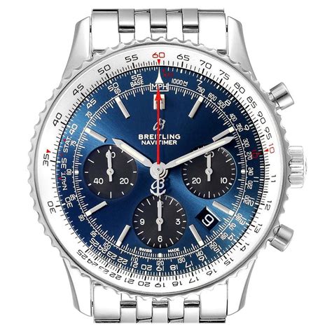 Breitling Navitimer Ab0127 Chronograph Blue Dial Men S Watch With Box And Paper For Sale At 1stdibs