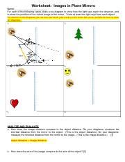 Plane Mirror Worksheet Answers Pdf Worksheet Images In Plane