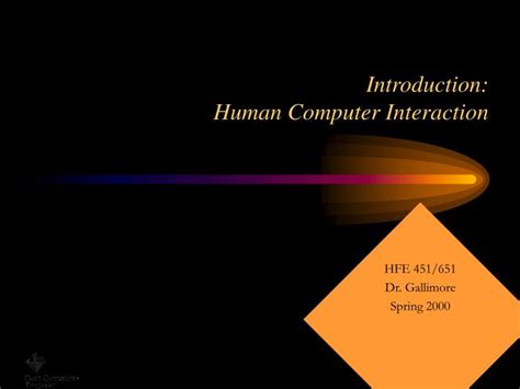 Ppt Introduction Human Computer Interaction Powerpoint Presentation